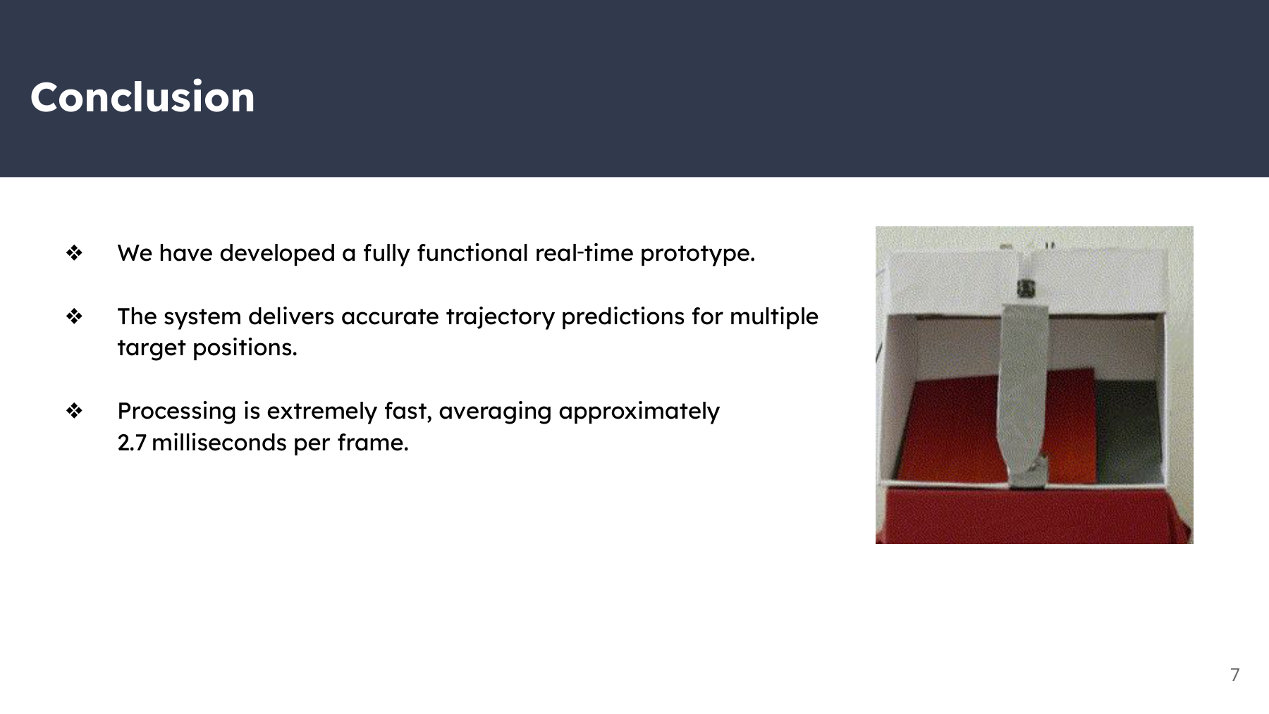 Automatic goalie prototype conclusion slide